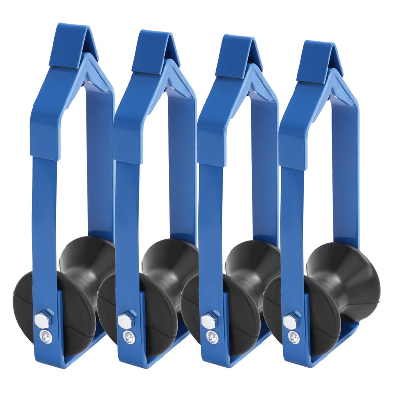 KUAFU 4 Pcs Universal Cable Roller 3"" in Diameter Including Fiber Optic Cable Aerial Cable Support Tool Steel+Plastic Powder Coated Blue - Image 1
